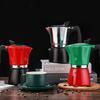 Latest Style Premium Aluminum Double Colors Italian Stove Top Coffee Maker Espresso Moka Pot with Transparent Lid