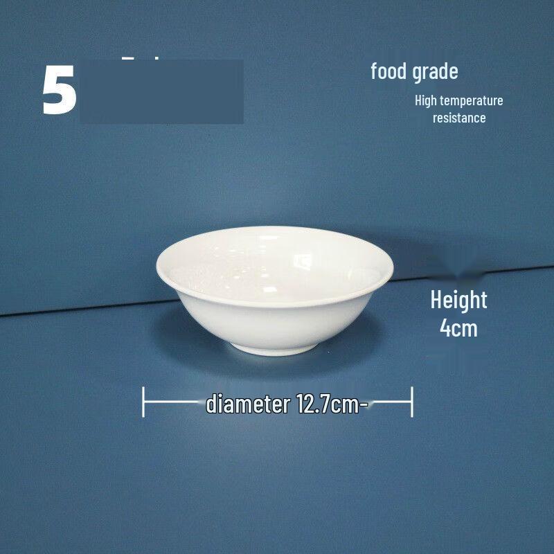 White Melamine 5-inch Thickened Rice Bowls (10-Pack)