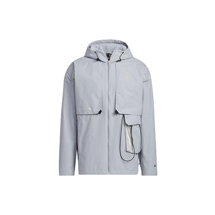 adidas x Transformers Crossover limited TF Turf Jacket 22 Solid Color hooded track Jacket Gray Men s HM7465 L
