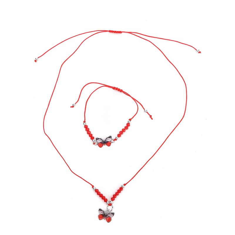 Ladies Butterfly Pendant Necklace Bracelets For Women Beads Necklace Choker Accessories Jewelry Gift