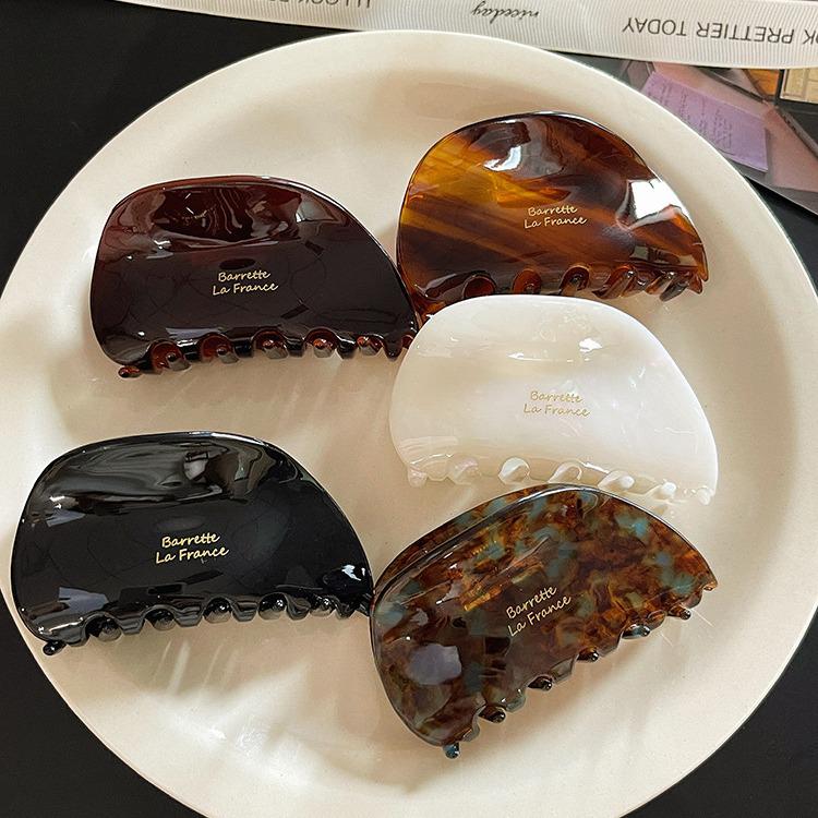 Retro Women's Acetate Claw Clip - High-End Bun and Shark Hair Accessory