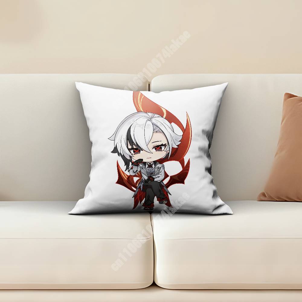Genshin Impact Arlecchino The Knave Sofa Couch Pillow Cover Cushion Case Cozy Bedroom Accent Studio Furnishing