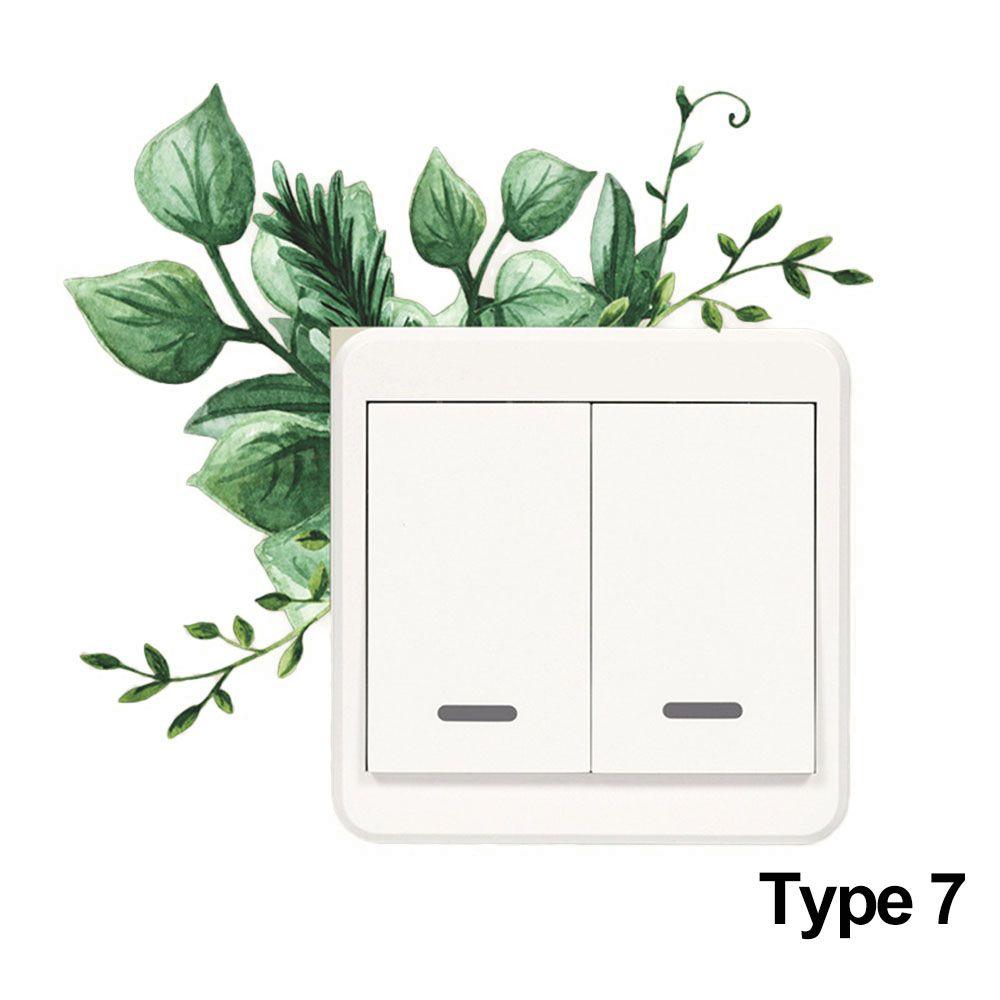 

1 шт. наклейки на переключатель в скандинавском стиле, зеленые листья, цветочные наклейки, роза, пион, тропическая пальма, настенные наклейки, украшение для дома, орнамент