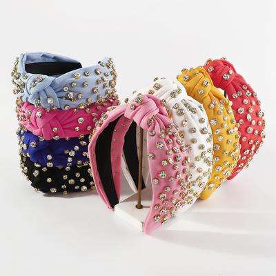 Vintage Luxury Fashion Rhinestone Knot Sponge Hairband Headband Ladies Beautiful Hair Accessories