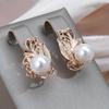 Vintage Women's Earring Rose Gold Color Luxury Bride Wedding Jewelry AVE