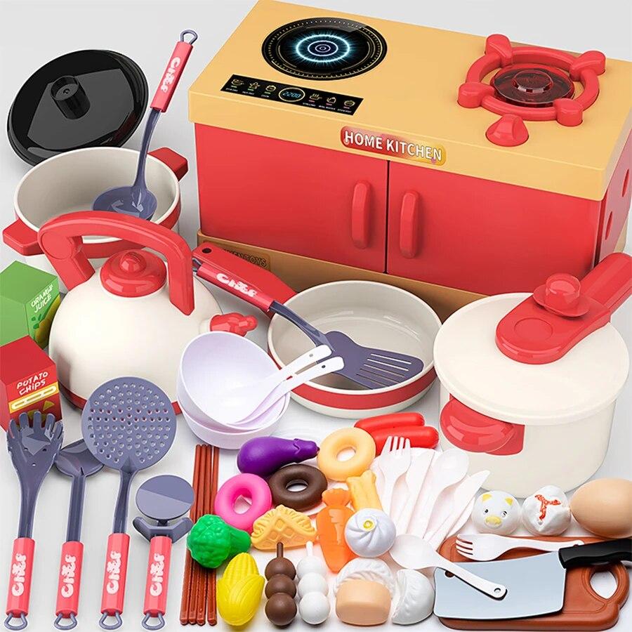 Children's Kitchen Toy Set Simulated Kitchen Cutting Music Simulated Fruit Cutting Cooking Toy Cooking Accessories Cooking Set
