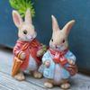 Miniature Rabbit Figurines Easters Bunnies Rabbit Miniature Fairys Garden Decors Cake Toppers Decors Landscape Ornament