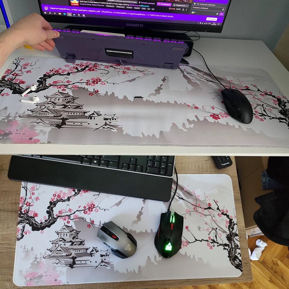 Sakura Japanese Cherry Blossom Mouse Pad Gaming XL Home New HD Mousepad XXL Keyboard Pad Non-Slip Office Carpet Laptop Mice Pad