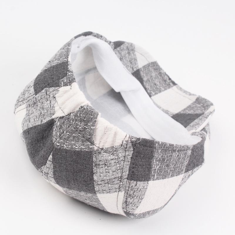 Cotton Cap Women's Plaid Beret Forward Cap Men's Sun Hat