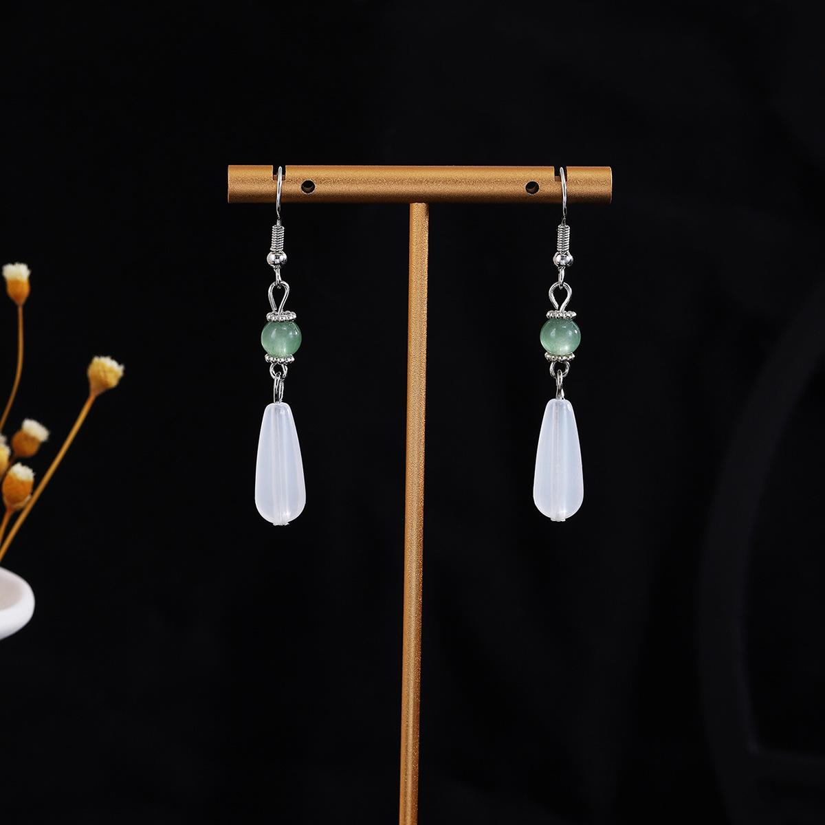 Butterfly Water Drop Pearl Fringed Ear Hook Female, Guochao Light Luxury Safety Buckle Ancient Cheongsam Earrings