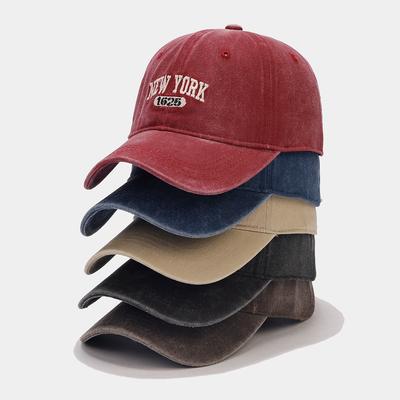 European and American Fashion NEW YORK Letter Embroidery Washed Old Baseball Cap Men and Women Big Head Circumference Show Face Small Cap