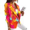 New Autumn Winter Long Sleeve Double-Breasted Printed Blazer Jacket 2025 Fashion Printed Suit Jacket