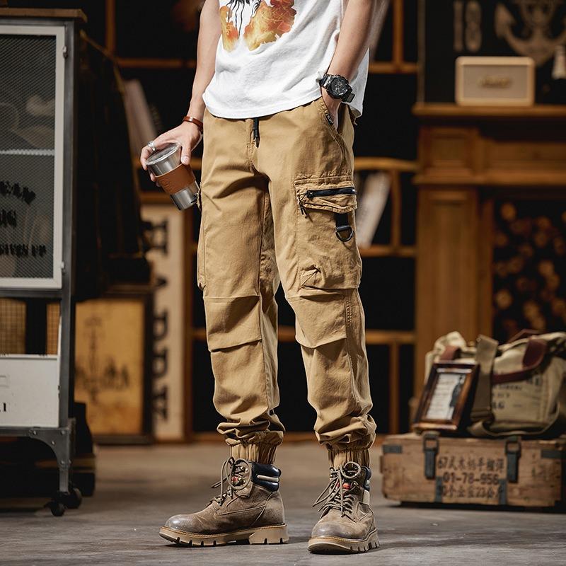 Men's New Overalls Wear-resistant and Dirt-resistant Loose Industrial Style Men's Pants Casual High-end Trendy Brand Men's Pants Men's Clothing