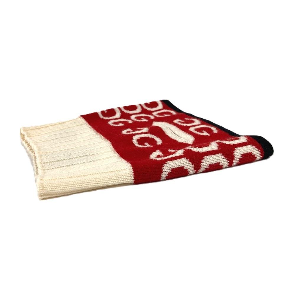GUCCI logo neck warmer Accessories Scarf wool Red/White