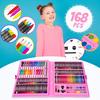 Kinderplay Coffret Artistique 168 Pièces Enfant Avec Valise Crayons Feutres Peintures (KP6842)