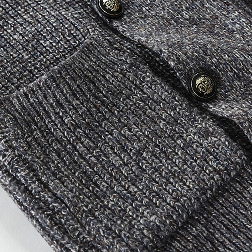 And Winter Men's Fashion Loose Cardigan Warm Lapel Jacket Sweater Knitted Coat