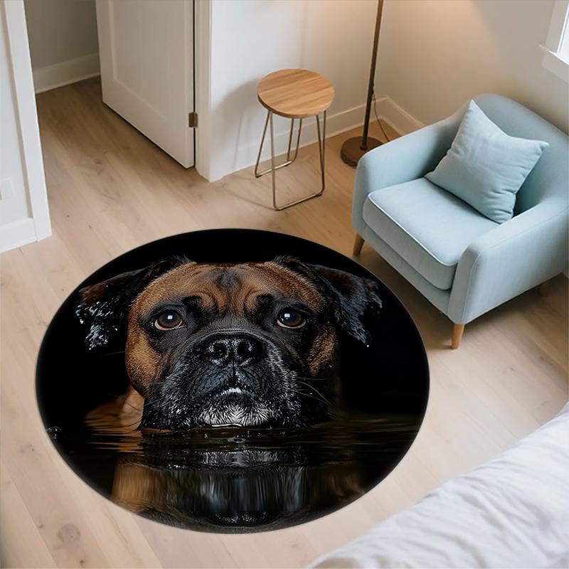Black Boxer pattern round rug,Carpet Rug for Living Room Bedroom Playroom ,Non-slip Floor Mat,Holiday Gifts and Birthday Gifts.