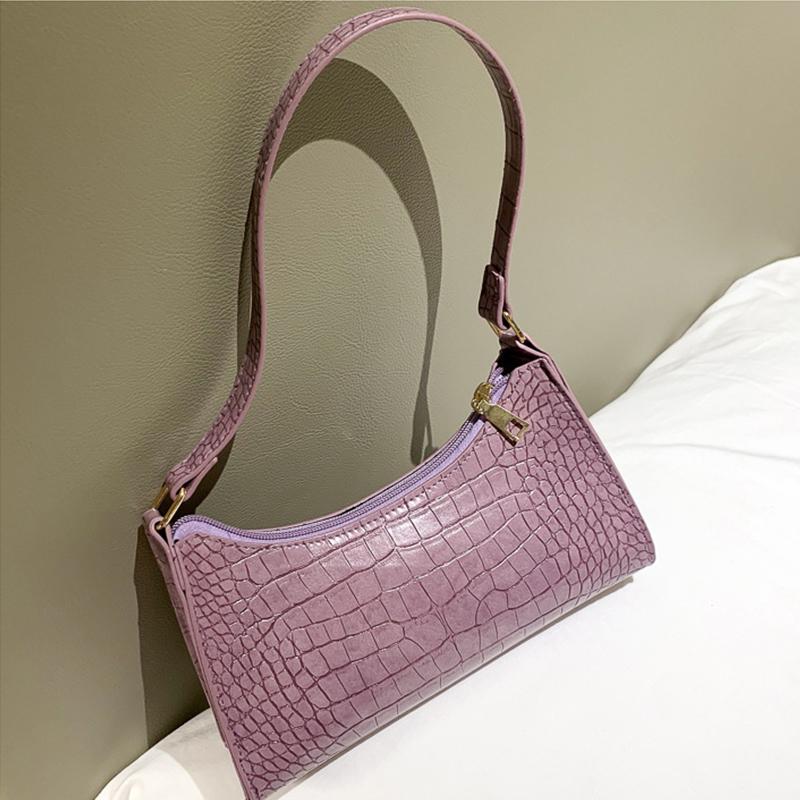 Yogodlns Retro Crocodile Pattern Shoulder Bag For Women PU Leather Armpit Bag France Bag Casual Female Handbags Advanced Totes