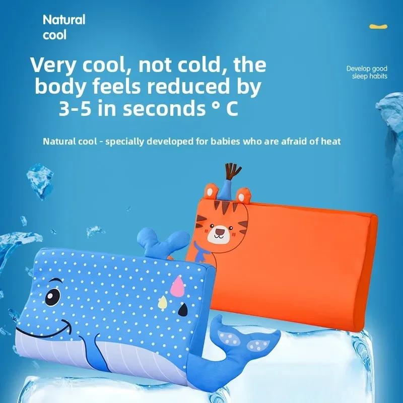 Four Seasons Baby Pillow Toddler Foam Bed Pillow Breathable Slow Rebound Baby Cartoon Neck Nursing Pillow Travel Cushion Bedding