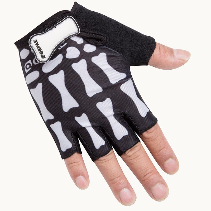 

Cycling Gloves Short Finger Skull Design for Road Mountain Bike Motorcycle Racing Fitness Sports Breathable Anti-Slip Durable S