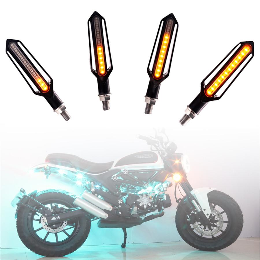 2X Dual Colors 24 LED Motorcycle Brake Taillight Flasher Strobe Turn Signal Lamp