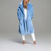 Adidas Originals Trefoil X Ivy Park Faux Fur Plush Long Coat Men Coat Blue H18983
