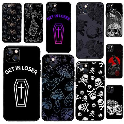 Skull Gothic Creepy Pastel Goth Phone Case For iPhone 12 11 13 Pro Max 7 8 Plus Silicone Cover For iPhone XR X XS Max SE