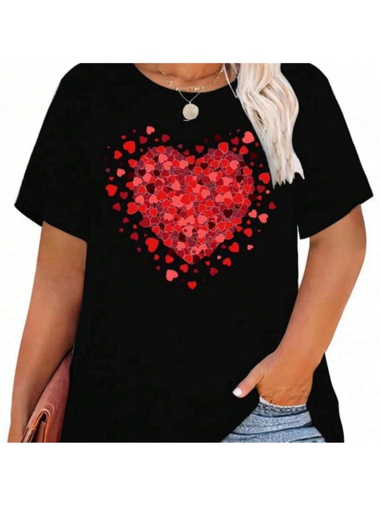 Wounisex Love Heart T-Shirts Valentine Day Graphic S Short Sleeve Tops Tee For Adult, , , Teen, Teenager, Adolescent, Yo