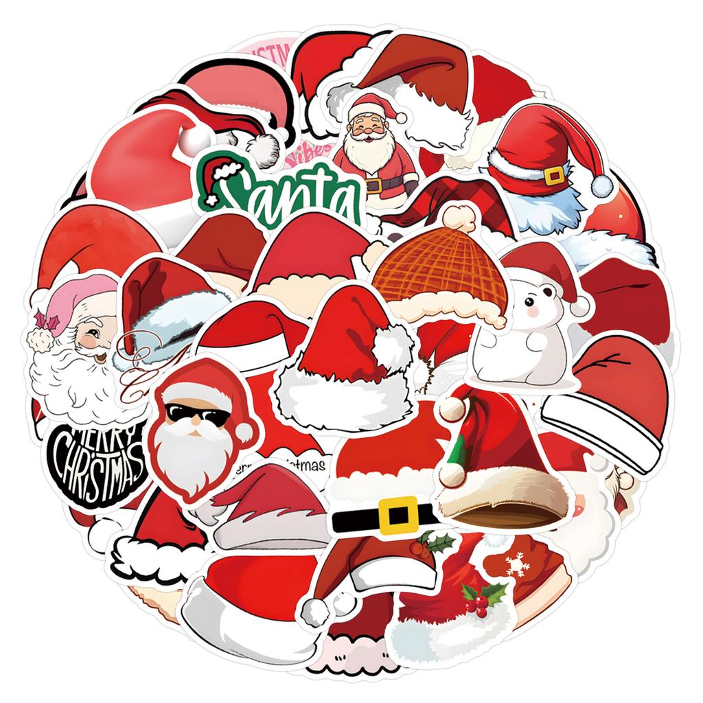 55 New Santa Hat Graffiti Stickers Decorative Scooter Notebook DIY Stickers