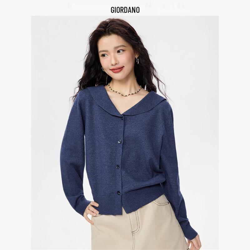 Giordano Women's Autumn/Winter Heathered Knit Cardigan Sweater