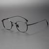 Designer Hand-made Japanese Retro Pure Titanium Glasses Frame Men's Myopia Glasses with Degree of Blue Light Protection