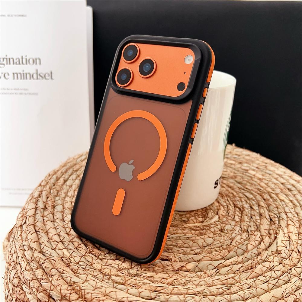 Shockproof Luxury Matte Magnetic Case for iPhone 17 Pro Max 17 Air 17 Pro Colorful Border Magsafe Wireless Charging Cover