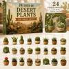 Calendario dell'Avvento Piante Desertiche Mini Succulente Cactus Ciondoli Conto alla Rovescia di Natale Scatola Cieca