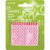 Candles - Multi - 24 Striped Pink Candles - Party Decoration - Indoor - Mixed