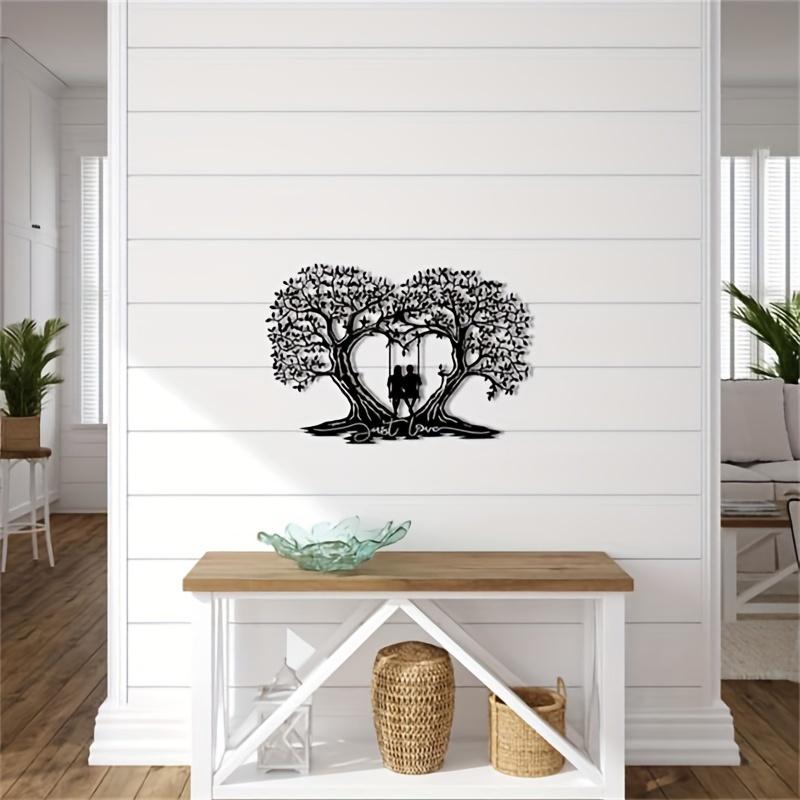 1pc Love Tree Metal Wall Art Silhouette Home Decor Sticker Painting Halloween Christmas New Year Gift