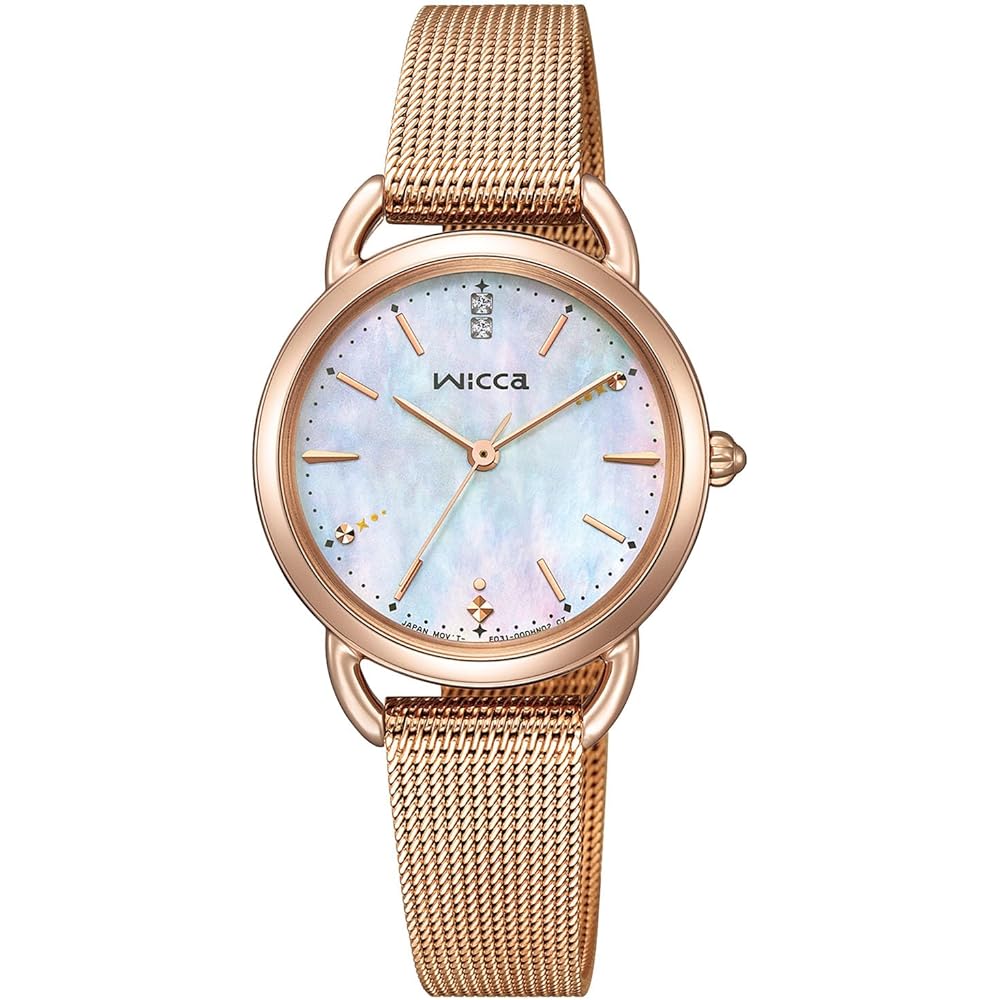 

Citizen Wicca Limited Edition Solar Tech Watch with Extra Band 2-Way Waterproof Analog Women s White Mother of Pearl Pink Gold