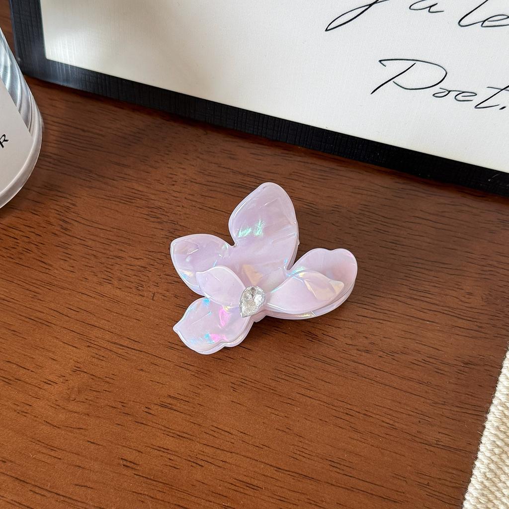 9.5/6cm Acrylic Flower Hair Claw Colorful Rhinestone Floral Hair Crab Clip High Quality Ponytail Hairpin for Women Girl Headwear