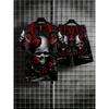 Herren Casual Gothic Totenkopf Set: T-Shirt & Shorts. Atmungsaktive Sportbekleidung im Urban Style für Outdoor/Reisen