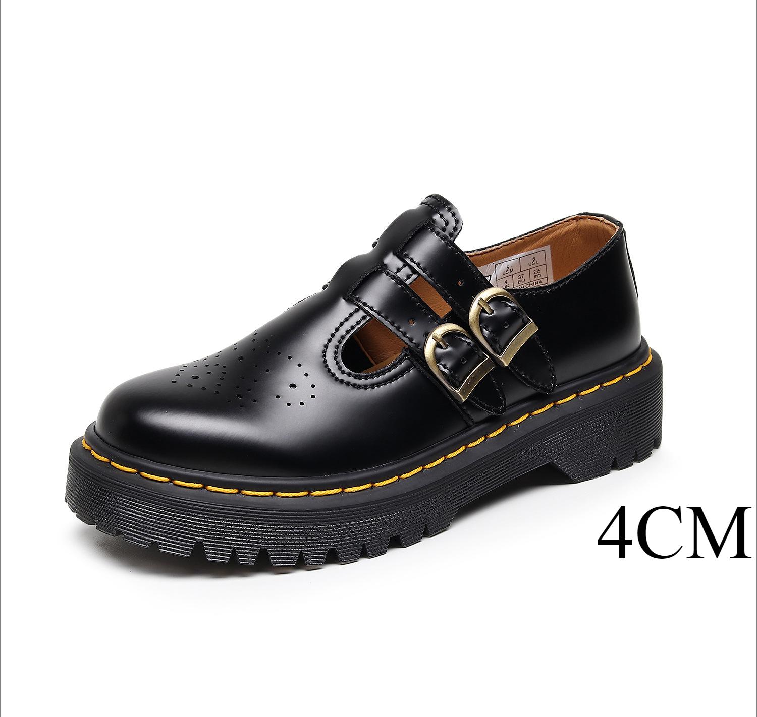 

British Style Fashionable Genuine Leather Flat Bottomed Leather Mary Jane Shoes Casual Thick Bottomed Outdoor Women s Shoes 41