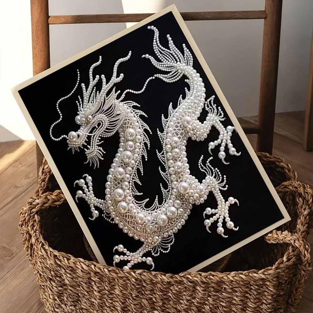 Pearl Dragon DIY Diamond Art Kits 13.7x17.7inch Gem Art Diamond Painting Kits Without Frame for Adults/Beginners Gift Idea Home Wall Decor