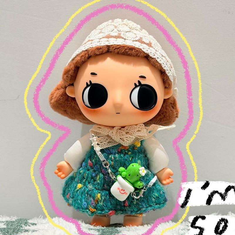 15cm BJD Doll Outfit Set Green Knit Skirt With Hat Charm Nyota Tiny Moment Series