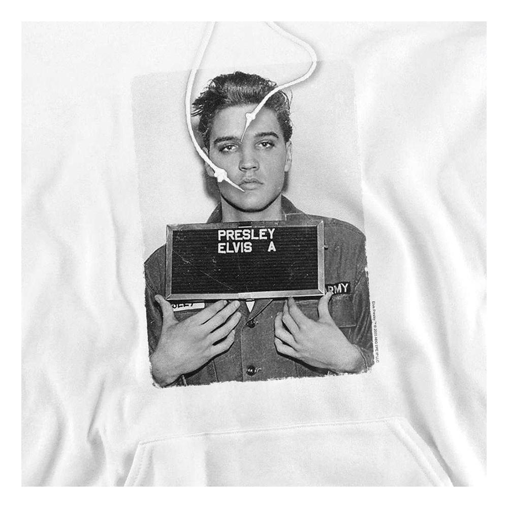 Elvis Presley Unisex Adult Army Mug Shot Hoodie