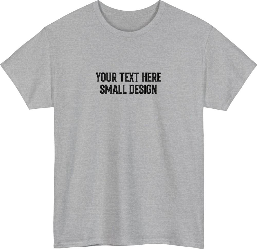 Personalised Embroidered Text Logo TShirt Custom Small Design Tee Top