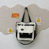 Large capacity trend contrasting color student leisure shoulder bag campus literary and simple handbag