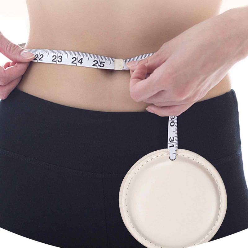 1,5 m/60 Zoll Einziehbares Weiches Maßband Lederetui Tasche Doppelte Skala Flexibles Messlineal für Stoff Körper Taille