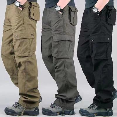 Pantalones de Trabajo Casuales Holgados Tácticos Multibolsillo para Hombre 2023 - Exterior, Resistentes al Desgaste, Corte Recto.