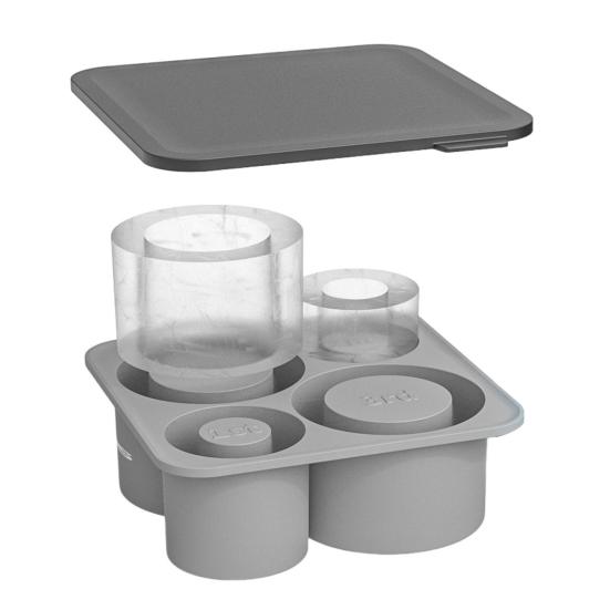 Silicone Cylinder Ice Tray with Lid Portable Popsicle Maker Easy Release Ice