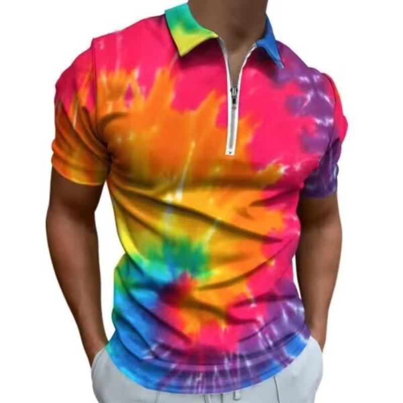 Summer Men's New Contrasting Color Short-sleeved POLO Shirt Fashion Casual T-shirt
