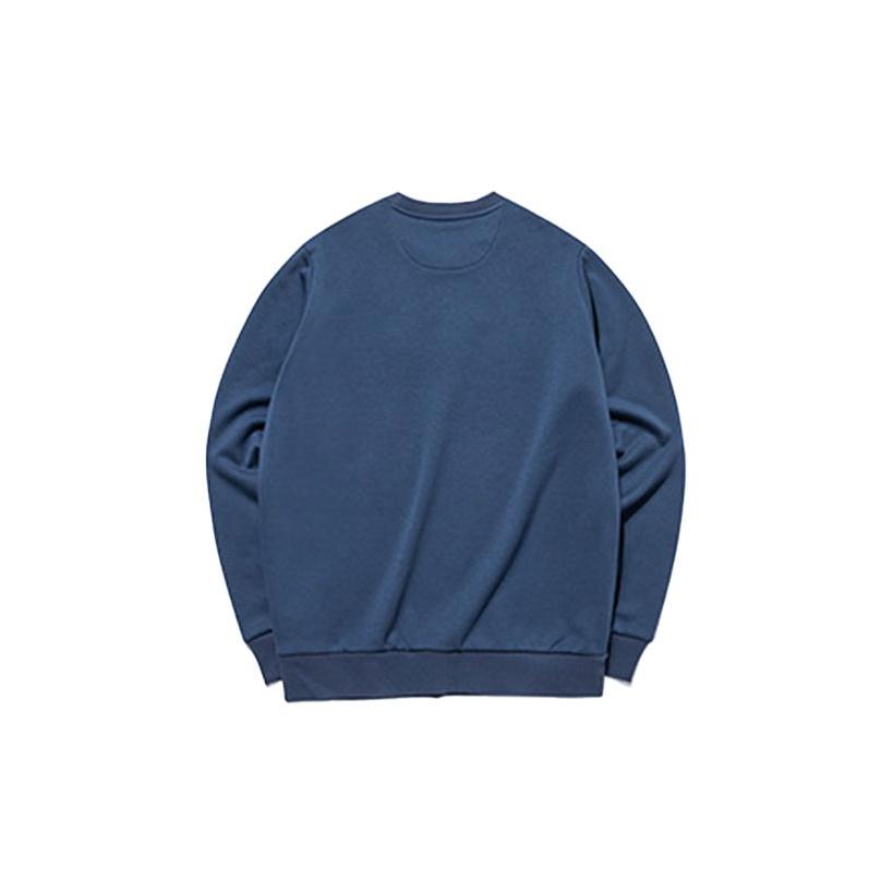 Anta Cartoon Embroidered Fleece Warm Round Neck Sports Sweatshirt Men Sweatshirt Deep-Abyss-Blue 952148708W-3