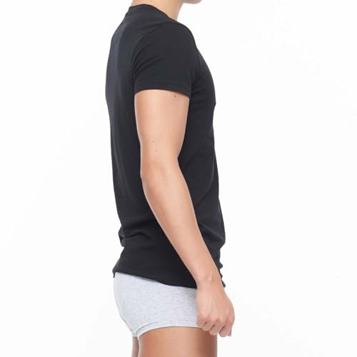 Emporio Armani Men's Stretch Cotton Crew Neck Short Sleeve T-Shirt/Undershirt, EU Size, Size L (EU Size), Size 98 (Black), 54047295